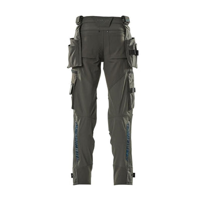 Pantaloni cu buzunare suspendate, pantaloni stretch, antracit închis