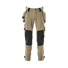 Pantaloni cu buzunare suspendate, pantaloni stretch, kaki deschis