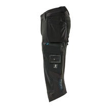 Pantaloni trei sferturi, buzunare suspendate, pantaloni trei sferturi stretch, negri