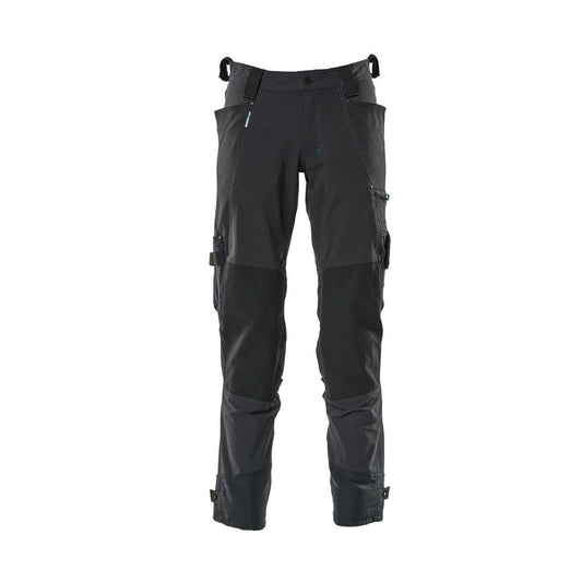 Pantaloni cu buzunare pentru genunchi din Dyneema, pantaloni stretch, negru-albastru