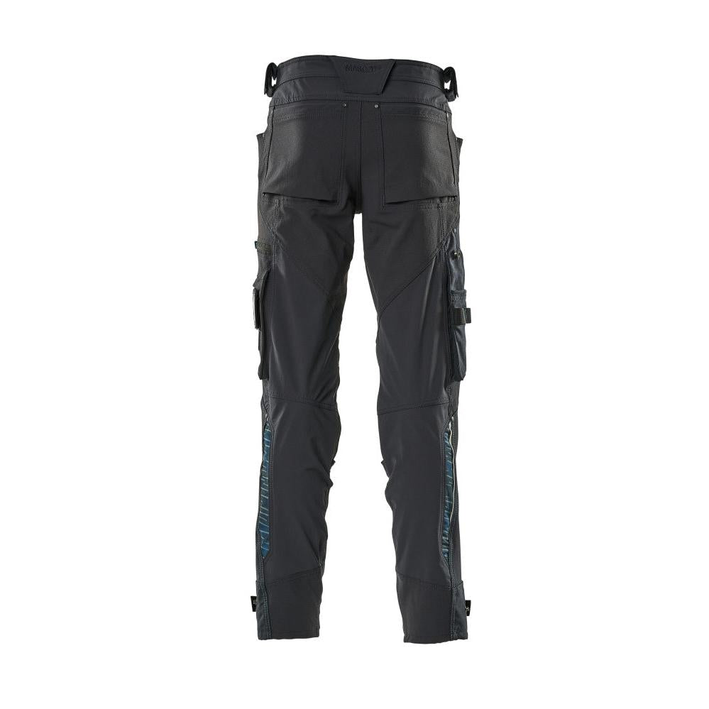 Pantaloni cu buzunare pentru genunchi din Dyneema, pantaloni stretch, negru-albastru