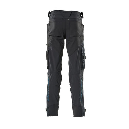 Pantaloni cu buzunare pentru genunchi din Dyneema, pantaloni stretch, negru-albastru