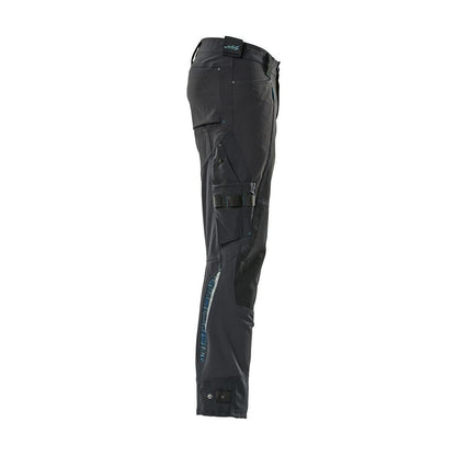 Pantaloni cu buzunare pentru genunchi din Dyneema, pantaloni stretch, negru-albastru