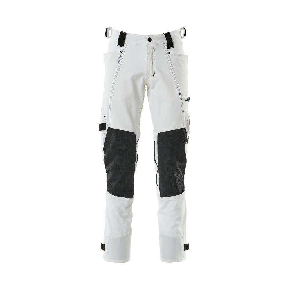 Pantaloni cu buzunare pentru genunchi din Dyneema, pantaloni stretch, albi