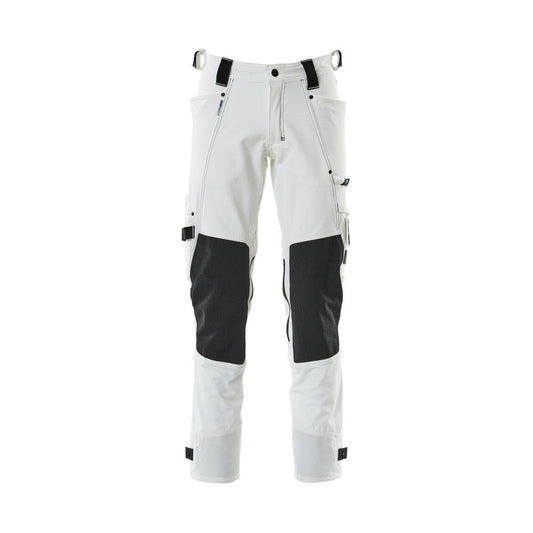 Pantaloni cu buzunare pentru genunchi din Dyneema, pantaloni stretch, albi