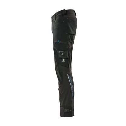 Pantaloni cu buzunare pentru genunchi din Dyneema, pantaloni stretch, negri