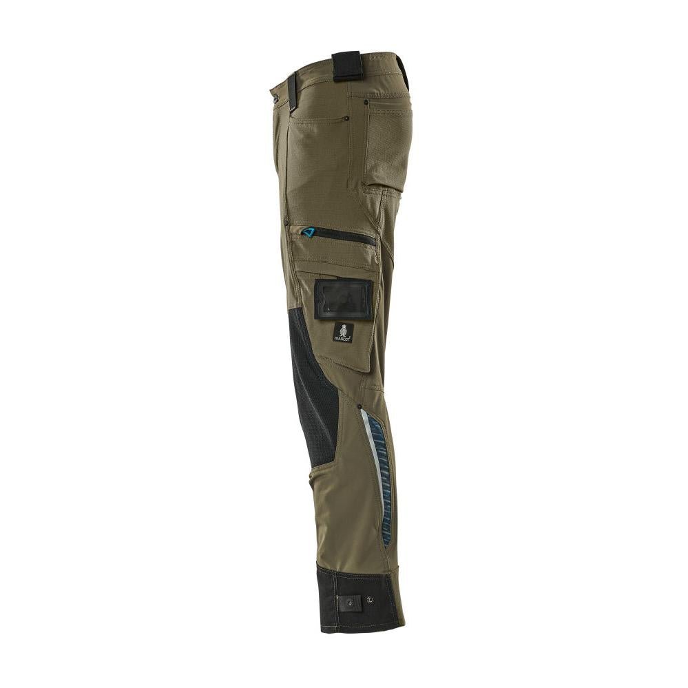 Pantaloni cu buzunare pentru genunchi din Dyneema, pantaloni stretch, verde muschi