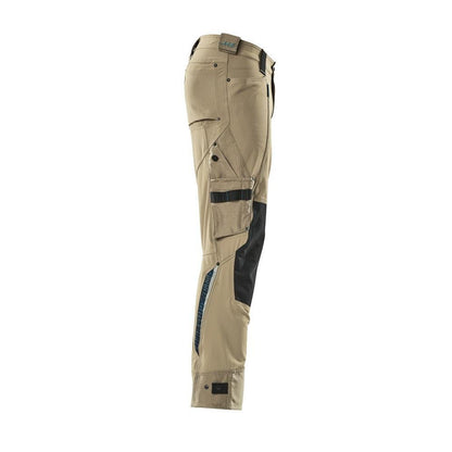 Pantaloni cu buzunare pentru genunchi din Dyneema, pantaloni stretch, kaki deschis
