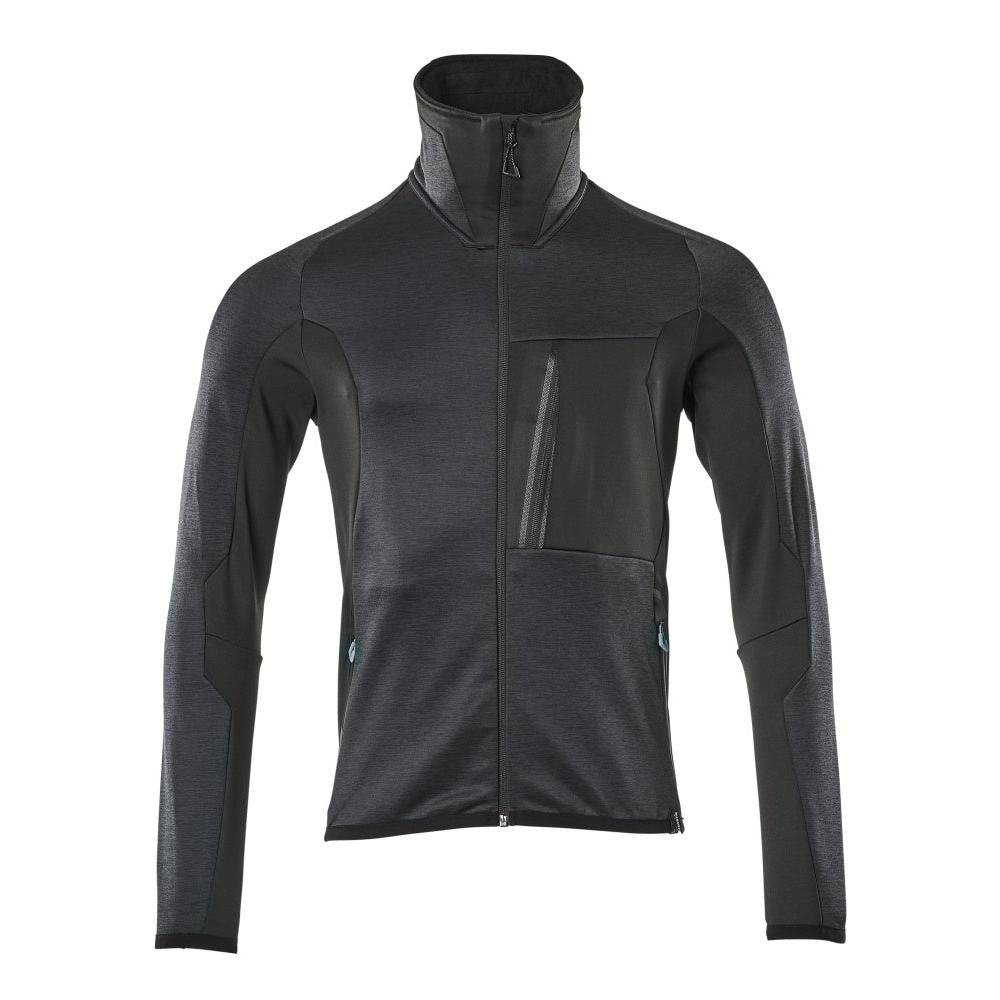 Pulover din lână cu jachetă din microfleece cu fermoar