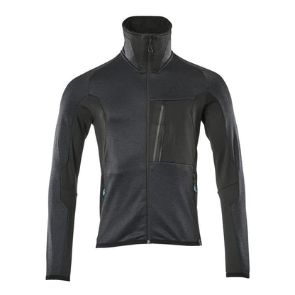 Pulover din lână cu jachetă din microfleece cu fermoar