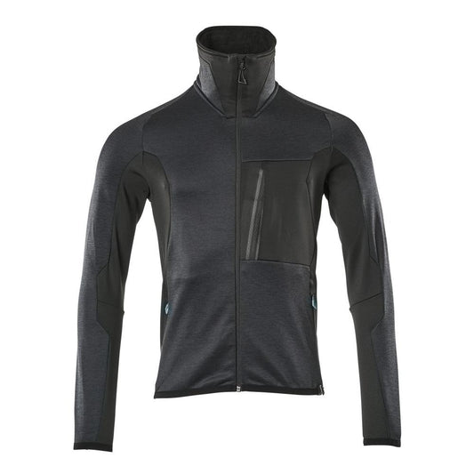 Pulover din lână cu jachetă din microfleece cu fermoar