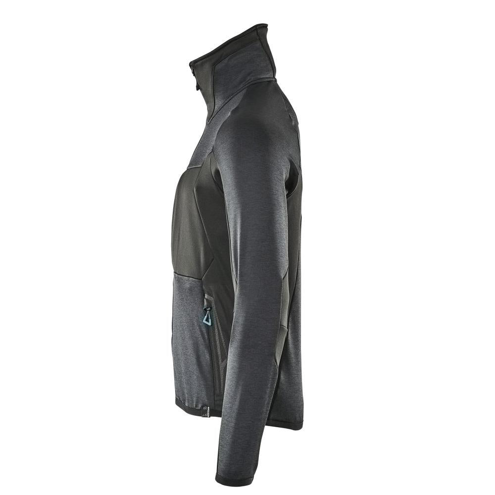 Pulover din lână cu jachetă din microfleece cu fermoar