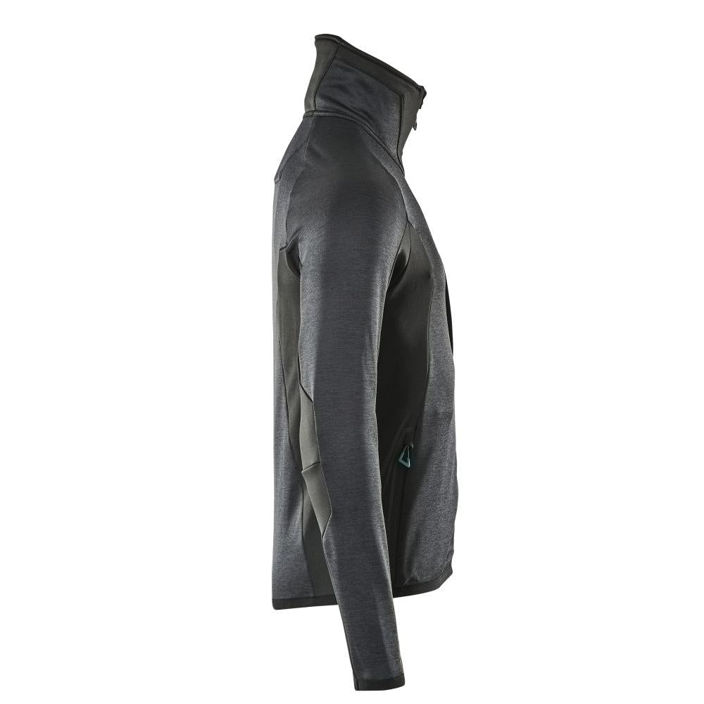 Pulover din lână cu jachetă din microfleece cu fermoar