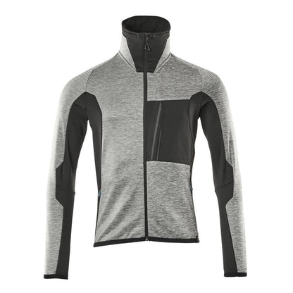 Pulover din lână cu jachetă din microfleece cu fermoar