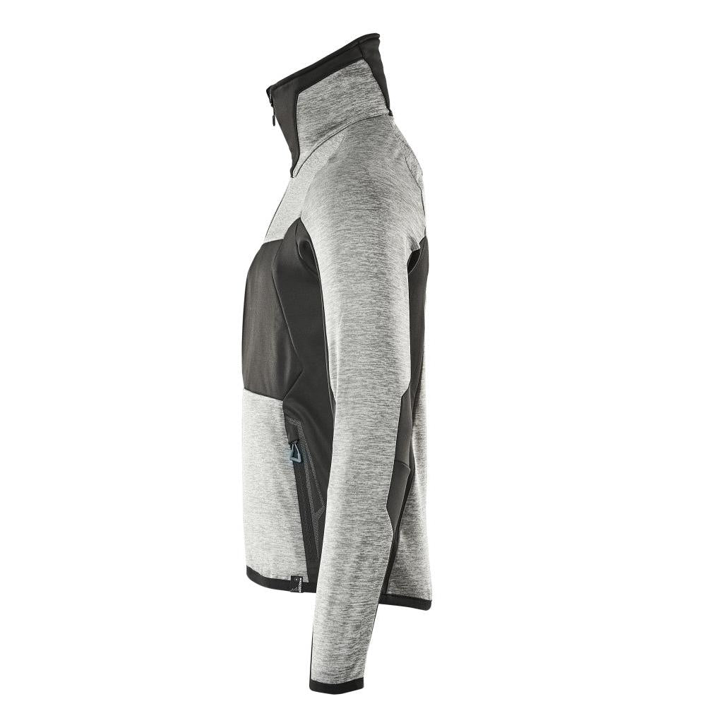 Pulover din lână cu jachetă din microfleece cu fermoar