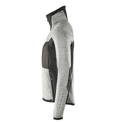 Pulover din lână cu jachetă din microfleece cu fermoar