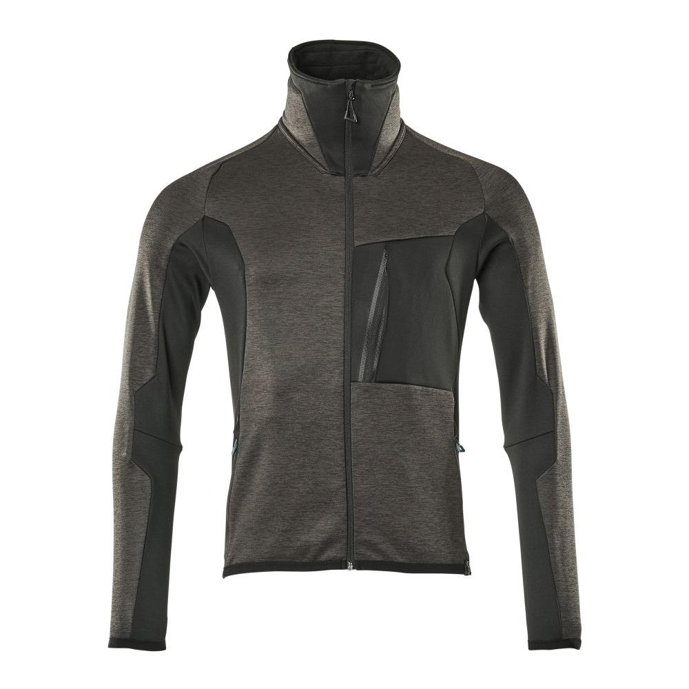 Pulover din lână cu jachetă din microfleece cu fermoar