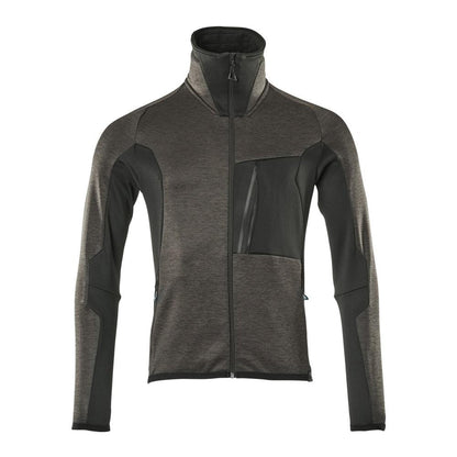 Pulover din lână cu jachetă din microfleece cu fermoar