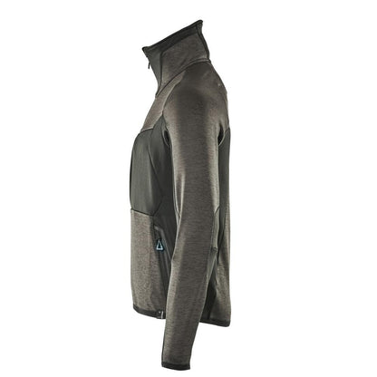 Pulover din lână cu jachetă din microfleece cu fermoar