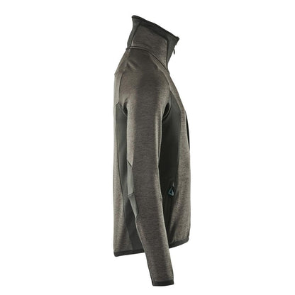 Pulover din lână cu jachetă din microfleece cu fermoar