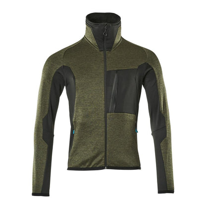 Pulover din lână cu jachetă din microfleece cu fermoar