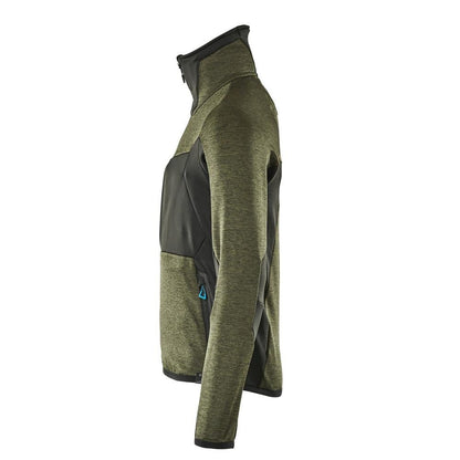 Pulover din lână cu jachetă din microfleece cu fermoar