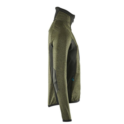 Pulover din lână cu jachetă din microfleece cu fermoar