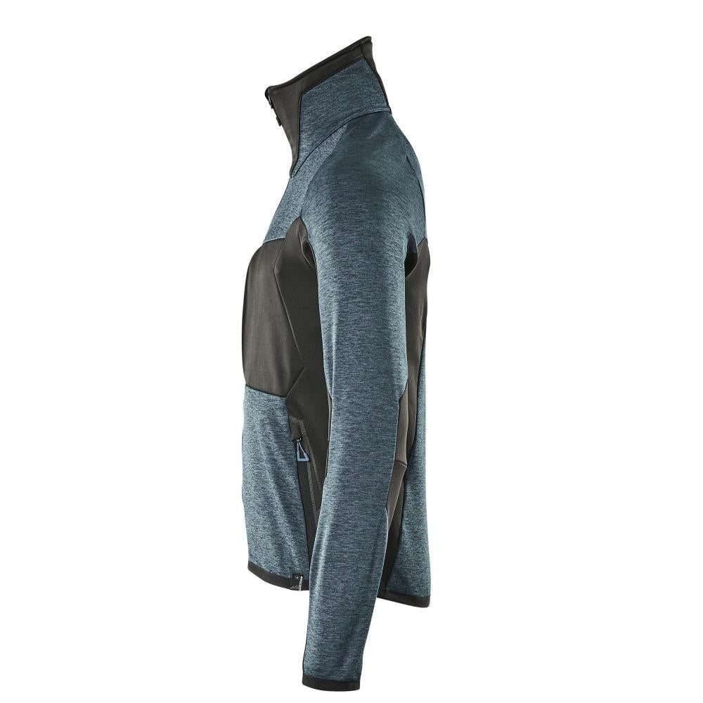 Pulover din lână cu jachetă din microfleece cu fermoar