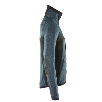 Pulover din lână cu jachetă din microfleece cu fermoar