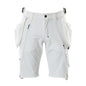 Pantaloni scurți, buzunare agățate detașabile, pantaloni scurți de artizan stretch, alb