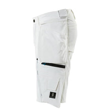Pantaloni scurți, buzunare agățate detașabile, pantaloni scurți de artizan stretch, alb