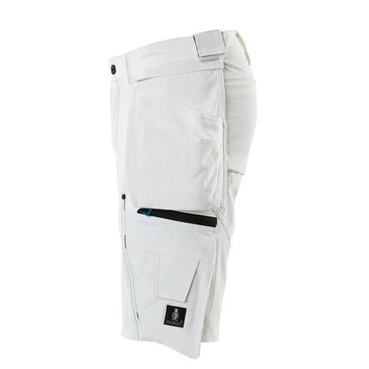 Pantaloni scurți, buzunare agățate detașabile, pantaloni scurți de artizan stretch, alb