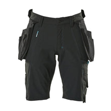 Pantaloni scurți, buzunare agățate detașabile, pantaloni scurți de artizan stretch, negri