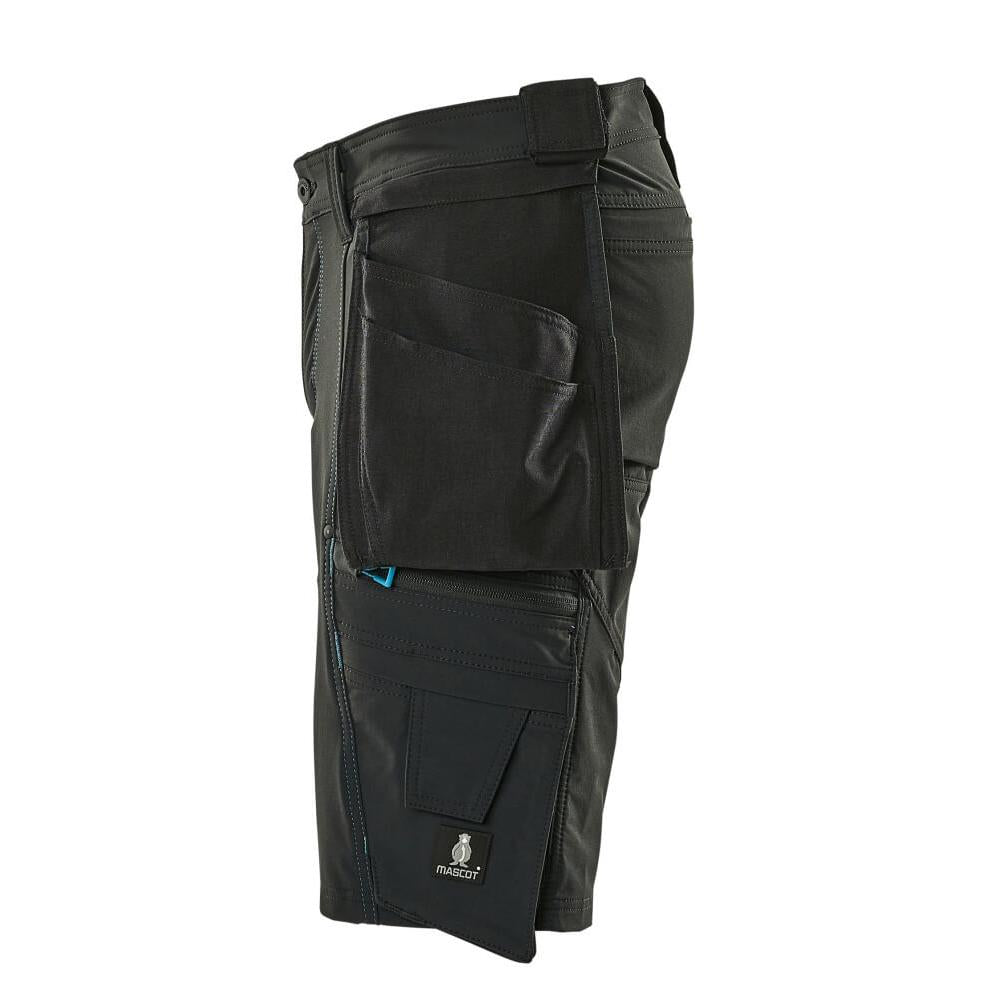 Pantaloni scurți, buzunare agățate detașabile, pantaloni scurți de artizan stretch, negri