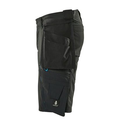 Pantaloni scurți, buzunare agățate detașabile, pantaloni scurți de artizan stretch, negri