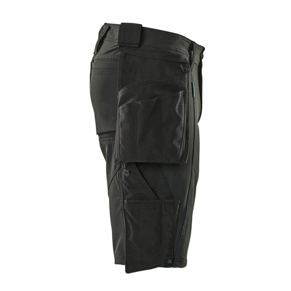 Pantaloni scurți, buzunare agățate detașabile, pantaloni scurți de artizan stretch, negri