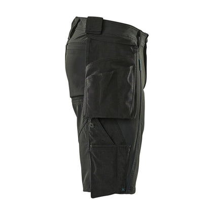 Pantaloni scurți, buzunare agățate detașabile, pantaloni scurți de artizan stretch, negri