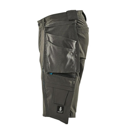 Pantaloni scurți, buzunare agățate detașabile, pantaloni scurți de artizan stretch, antracit închis