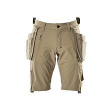 Pantaloni scurți, buzunare agățate detașabile, pantaloni scurți de artizan stretch, kaki deschis