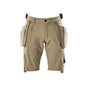 Pantaloni scurți, buzunare agățate detașabile, pantaloni scurți de artizan stretch, kaki deschis