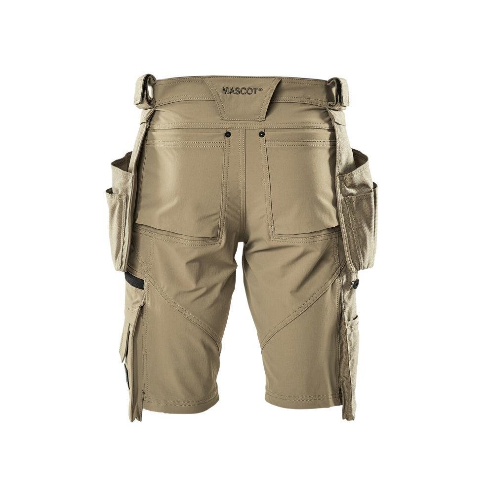 Pantaloni scurți, buzunare agățate detașabile, pantaloni scurți de artizan stretch, kaki deschis