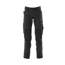 Pantaloni cu buzunare pentru genunchi, stretch, pantaloni usori, negri