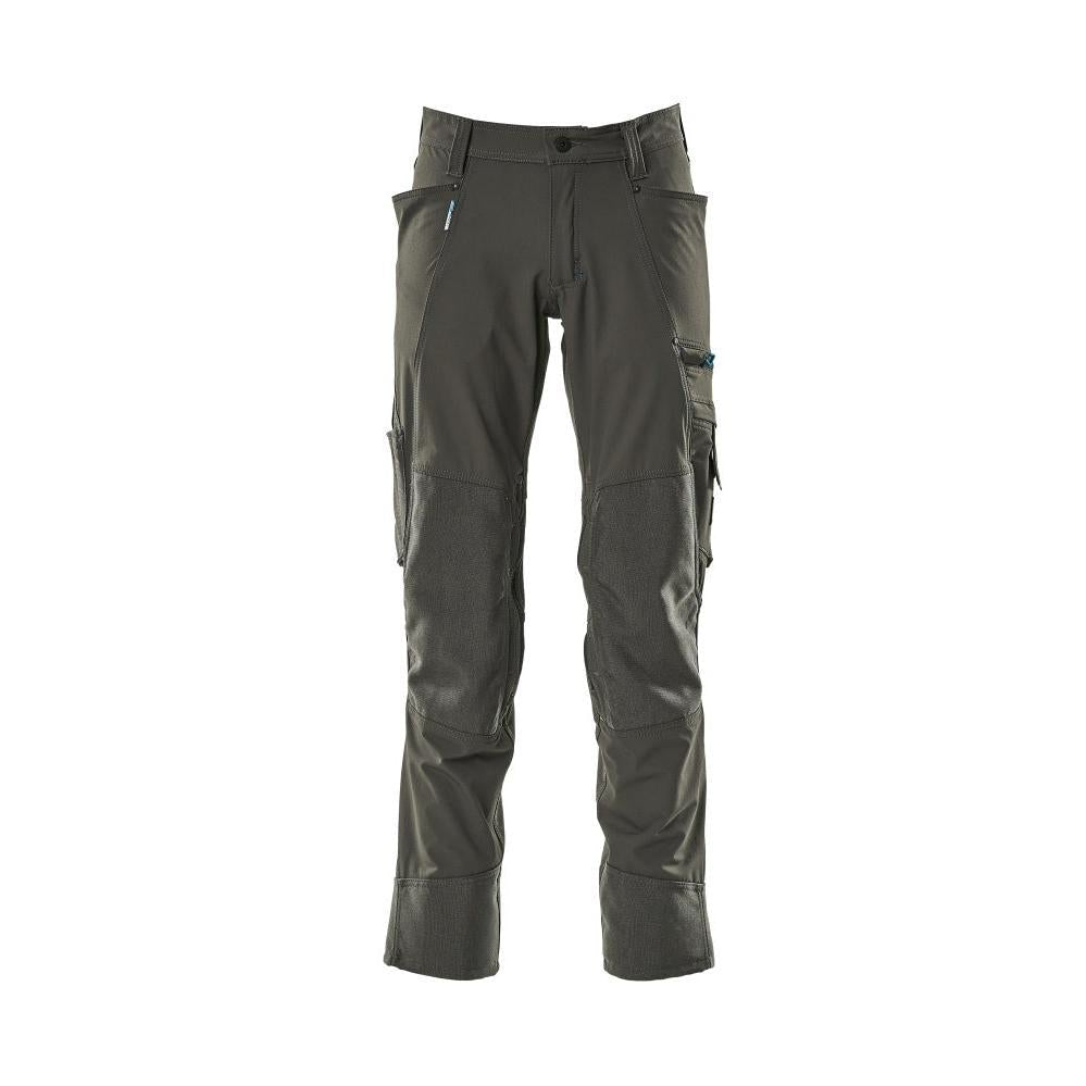 Pantaloni cu buzunare pentru genunchi, stretch, pantaloni deschisi, antracit inchis