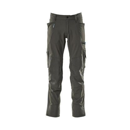 Pantaloni cu buzunare pentru genunchi, stretch, pantaloni deschisi, antracit inchis