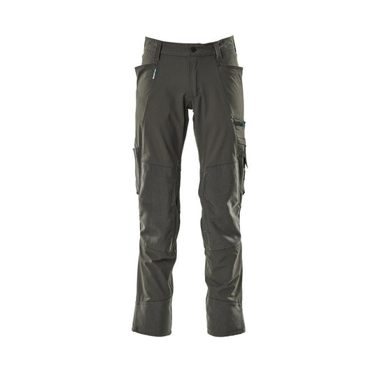 Pantaloni cu buzunare pentru genunchi, stretch, pantaloni deschisi, antracit inchis