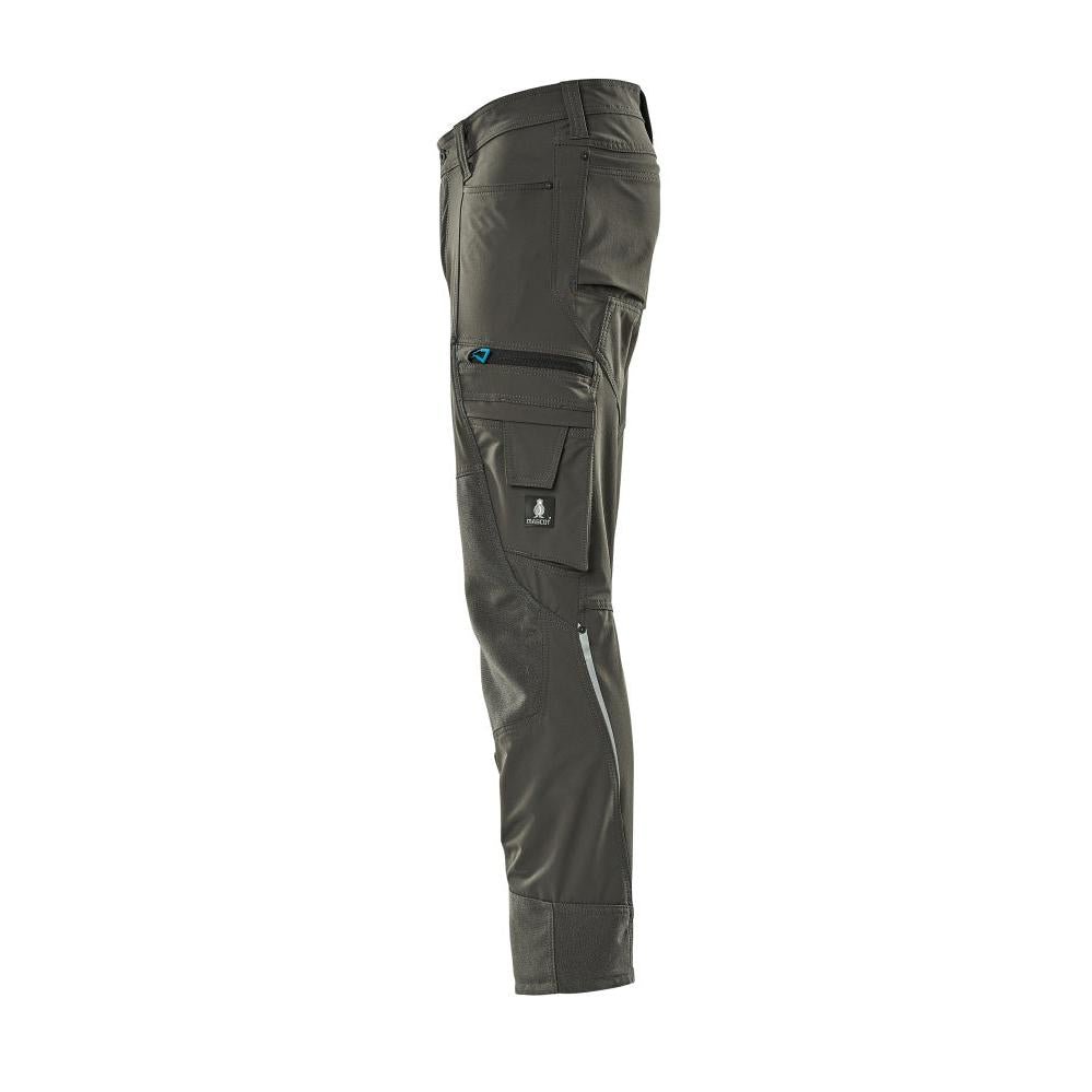 Pantaloni cu buzunare pentru genunchi, stretch, pantaloni deschisi, antracit inchis