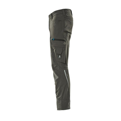 Pantaloni cu buzunare pentru genunchi, stretch, pantaloni deschisi, antracit inchis