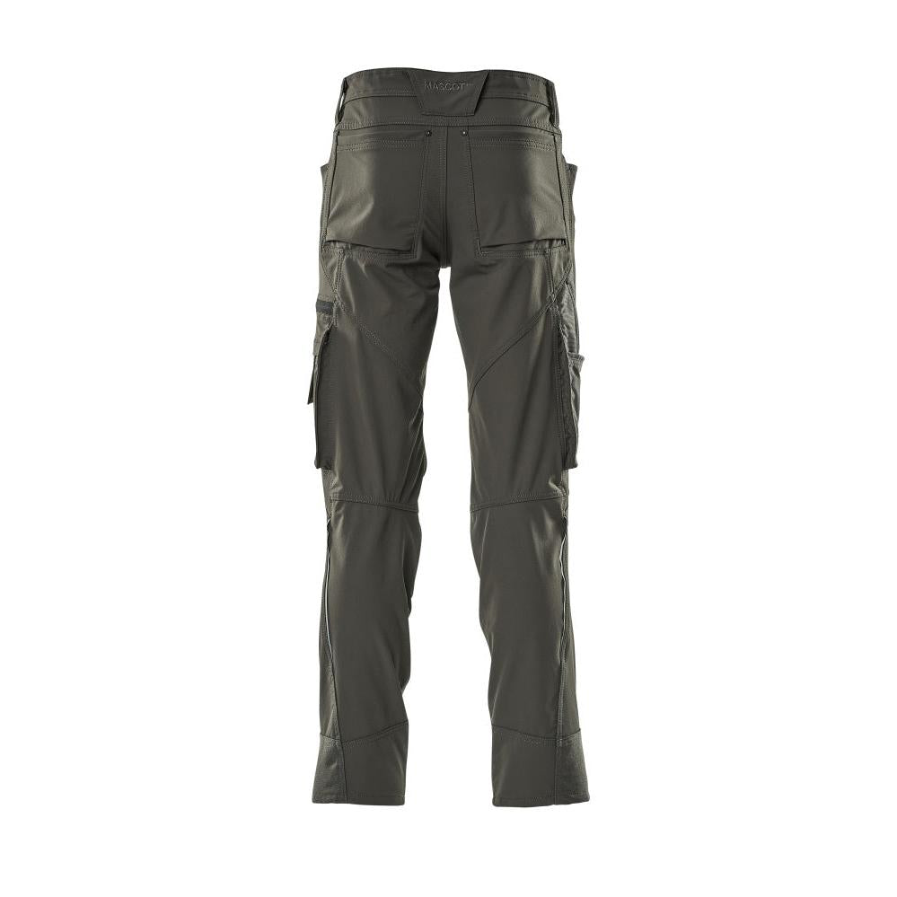 Pantaloni cu buzunare pentru genunchi, stretch, pantaloni deschisi, antracit inchis