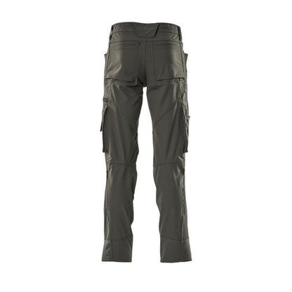 Pantaloni cu buzunare pentru genunchi, stretch, pantaloni deschisi, antracit inchis
