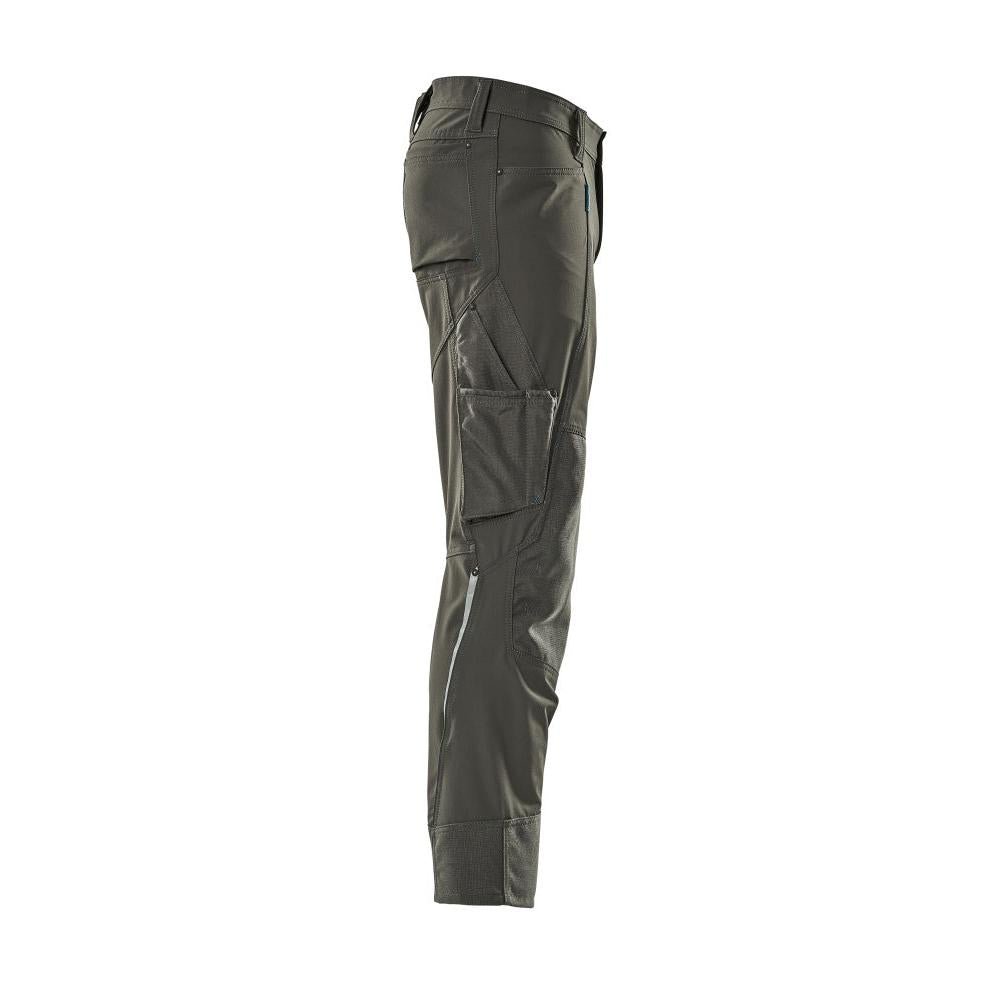 Pantaloni cu buzunare pentru genunchi, stretch, pantaloni deschisi, antracit inchis